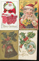 Lot of 4 ~Santa Claus~Vintage Antique Christmas Po