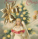 1912 Xmas Christmas Postcard Applied Angel Gold Me