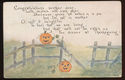 Antique Thanksgiving  Postcard, Cute Pumpkin's wit