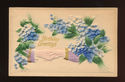 Heavy Embossed ~Clasped Hands & Flowers Antique Gr