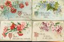  ~Lot of 10 TUCK Greetings Postcards-Flowers &  Bi