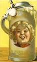 Fantasy postcard, Beer Stein Lady's Face Postcard-