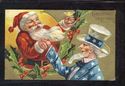 Uncle Sam & Santa Claus Early Patriotic Postcard-g