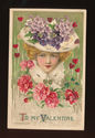 Antique 1910 Winsch Schmucker  Pretty Lady in Hat 