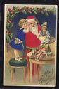 Antique Silk Santa Claus with Child &  Doll Emboss