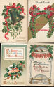 Nice Lot of 4 Vintage Antique  Embossed Christmas 