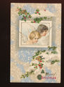 Angels & Holly Antique Embossed Winsch Christmas P