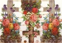 Easter Cross Flower Victorian Die-Cut Scrap Sheet-