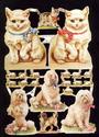 Cute Cats & Dogs Victorian Die-Cut Scrap Sheet -sc