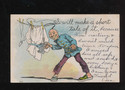 Antique 1907 Chinese Laundry Man Comic Ethnic Post