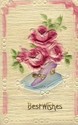 Fancy Heavy Embossed Shoe & Flowers Postcard-cc829