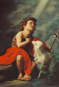 3D  RELIGIOUS POSTCARD-THE CHILD JOHN THE BAPTIST-