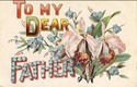Large Letter TO DEAR FATHER Greeting Postcard-ii48