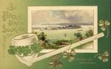 St. Patrick's Day Postcard-Irish Scene & Pipe-bb77