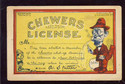 Tobacco Chewers License Antique 1910 Postcard-MM22