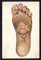 Unusual Fantasy Foot with Faces on Toes Postcard-j