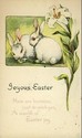 Cute Bunny Rabbits & Easter Lily Flower Postcard-c