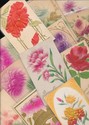 15 AIRBRUSHED FLOWERS GREETINGS POSTCARDS LOT-rr-1