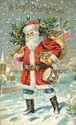Antique Christmas Santa Claus with American Flag P