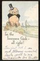 Brill Ginks Comic Egg Man Lonely at Beach Postcard