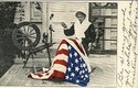 1900'S BETSY ROSS & US FLAG PATRIOTIC POSTCARD-bb2