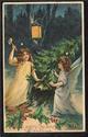 Beautiful B.W. German Christmas Angels Postcard-ff