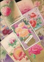 15 LOVELY AIRBRUSHED FLOWERS GREETINGS ANTIQUE  PO