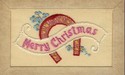 Lovely Merry Christmas Silk Embroidered  Postcard-