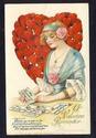 Rare Schmucker Lady & Hearts Valentine Postcard-jj