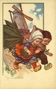 Post Card Castelli Dutch Children Running  Wind-ff