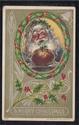 Santa Claus in Wreath & Plum Pudding Postcard-oo10