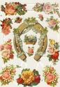 Horseshoe & Flowers Victorian Die-Cut Scrap Sheet-