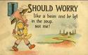 I SHOULD WORRY CUTE COMIC KIDS VINTAGE POSTCARD-N1