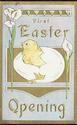 Art Nouveau Easter Chick & Lily Flowers Postcard-k