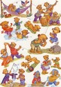 Teddy Bears Victorian Die-Cut Scrap Sheet -kk928