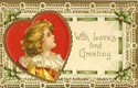 Nice Clapsaddle Girl in Heart Valentine Postcard-k