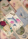 11 Fancy Airbrushed Embossed Birds Postcards Lot-q