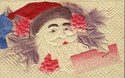 Fancy Heavy Embossed Santa Claus Card & Ribbon-hh-