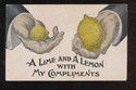 A Lime & Lemon with My Compliments Antique Comic P