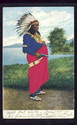 Silk Indian Chief with Gun Antique 1907 Postcard-L