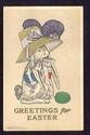 ARTS & CRAFTS VOLLAND EASTER RABBIT POSTCARD-mm354