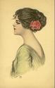 A/s Pretty Lady with Rose in Her Hair Postcard-Q96