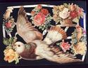 Pretty Dove & Roses Flowers Victorian Die-Cut Scra