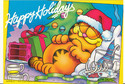 1978 Garfield The Cat Happy Holidays Postcard Cat 