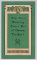 1911 Arts & Crafts St. Patrick's Day Postcard- Wea