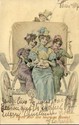 Art Nouveau Ladies in Carriage Postcard- MM VIENNE
