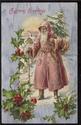 Old World Hooded SANTA CLAUS Christmas Postcard-ee