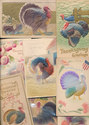 Lot of 10 Fancy Heavy Embossed Vintage Thanksgivin