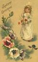 BEAUTIFUL VICTORIAN GIRL with FLOWERS POSTCARD-P12