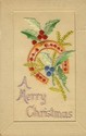 Lovely Merry Christmas Silk Embroidered  Postcard-